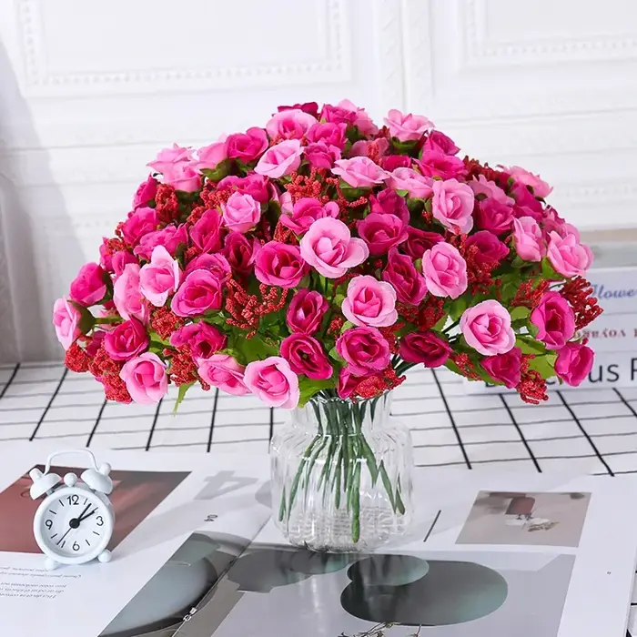 Bouquet de roses simulées