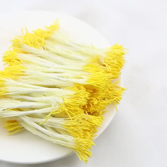 20 Pièces de Pistils Artificiels Goutte d'Eau 8CM 1mm, Étamines de Fleurs Simulées en Plastique, Noyaux de Fleurs Artisanales pour DIY et Création de Fleurs
