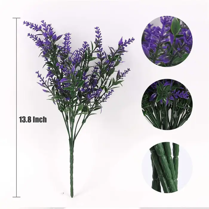 Décor de jardin, fleurs artificielles à faible entretien, fausses plantes en plastique résistantes a