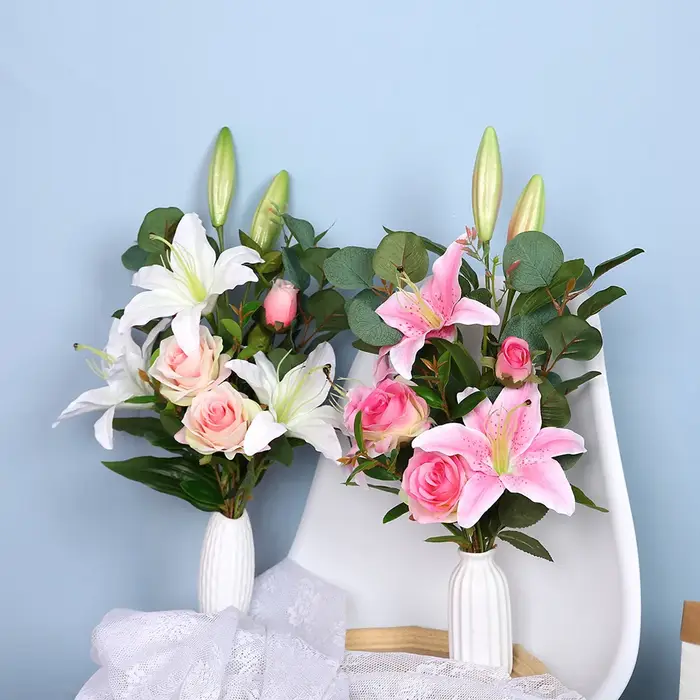 Bouquet de fleurs artificielles en soie
