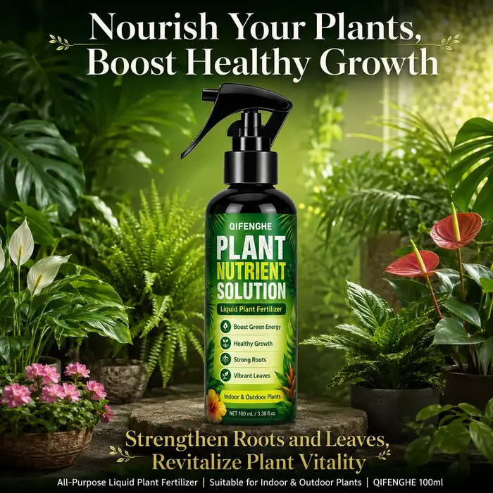 Engrais liquide universel pour plantes, favorise la croissance des racines et des feuilles vertes, idéal pour la revitalisation des plantes en pot d'intérieur.