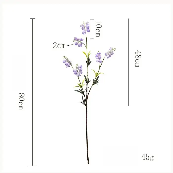 10 pièces de fleurs artificielles en plastique en forme de cloches de Canterbury pour la décoration de café et d'hôtel, fleurs artificielles de simulation