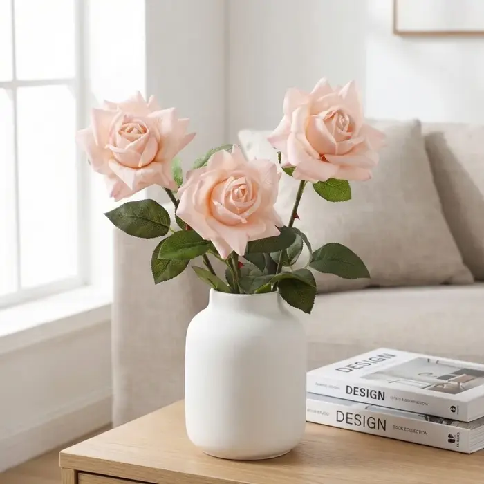 Rose artificielle réaliste au toucher naturel