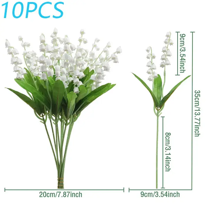10 pièces fleur artificielle Bellflower simulé lys de la vallée, fournitures de Bouquet mariage sain