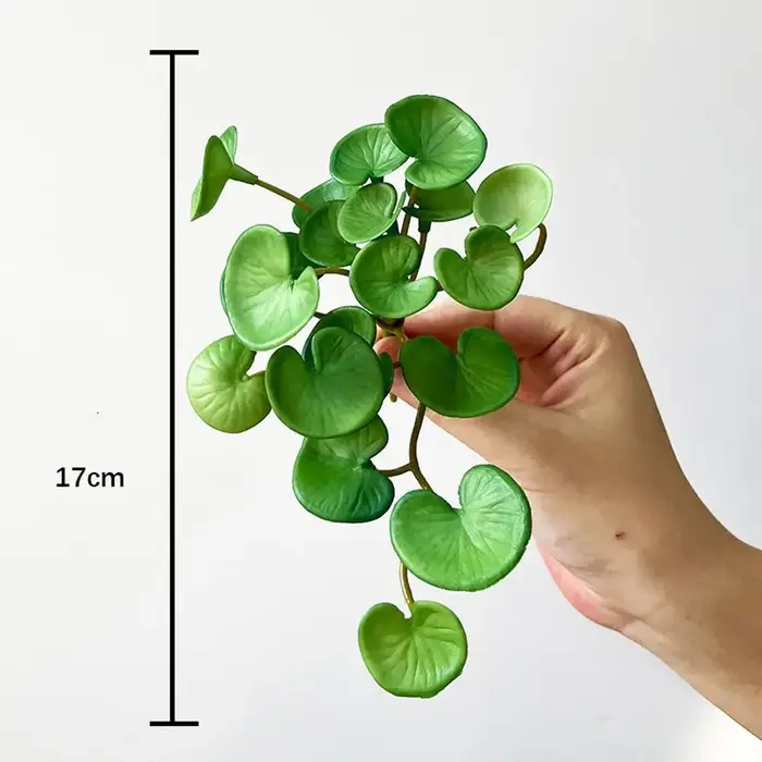 Mini Bouquet de Plantes Artificielles en Cuivre, Pièce de Monnaie, Colle Douce, Fausses Plantes Vert