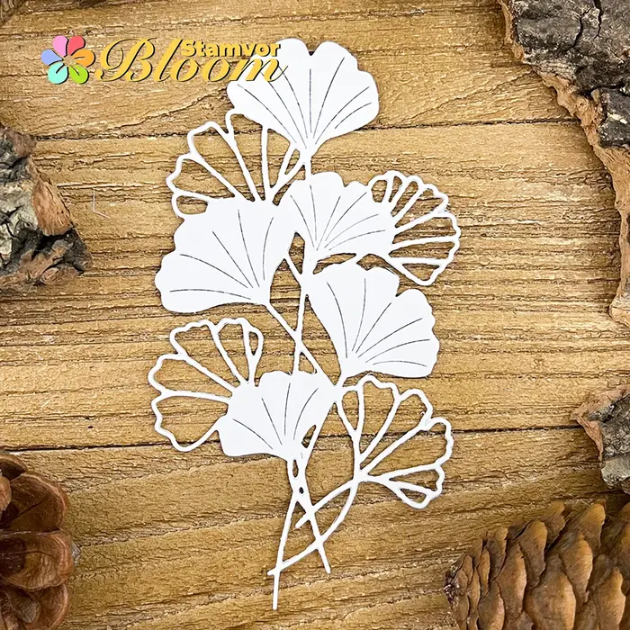 Ginkgo biloba feuilles belles fleurs matrices de découpe en métal Scrapbooking gaufrage décoratif