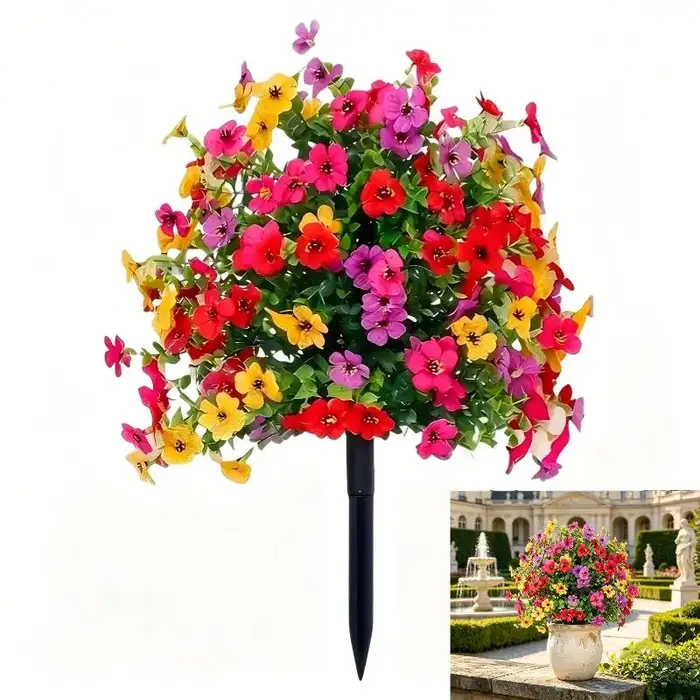 Fleurs artificielles de 18 pouces avec piquets de fixation au sol