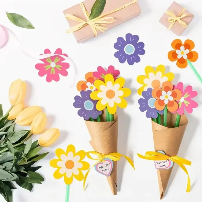 24 pièces de bouquets de fleurs artisanaux pour la Fête des Mères