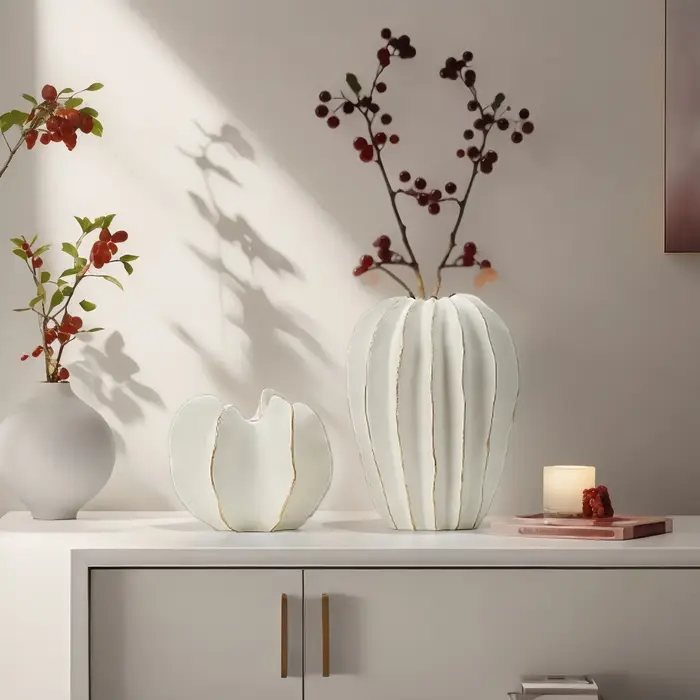 Vase en céramique en forme d'étoile et de fruits