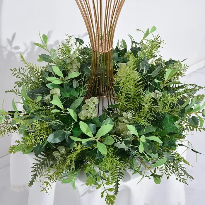 Guirlande de couronne verte série blanche