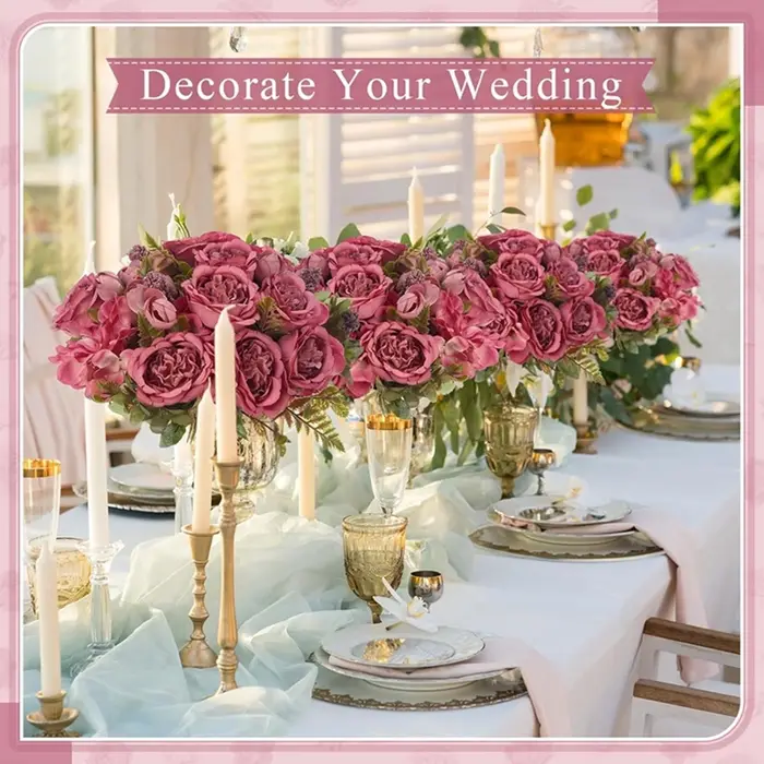 Fleurs artificielles Festival Guirlande De Mariage Jardin Rose Bud Archway Faux Pivoine Bouquet Vase Chambre Décoration De La Maison En Soie Hortensia