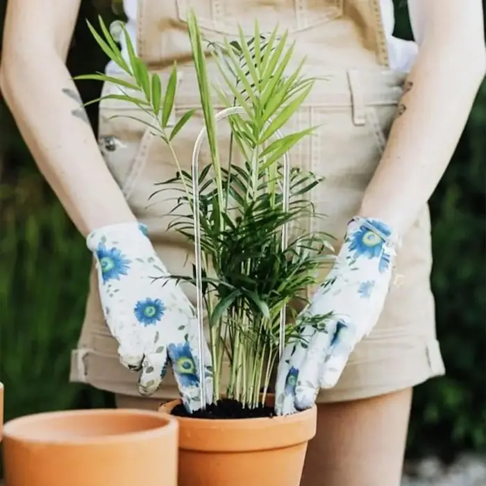 Lot de 2 supports de plantes en acrylique transparent en forme de U