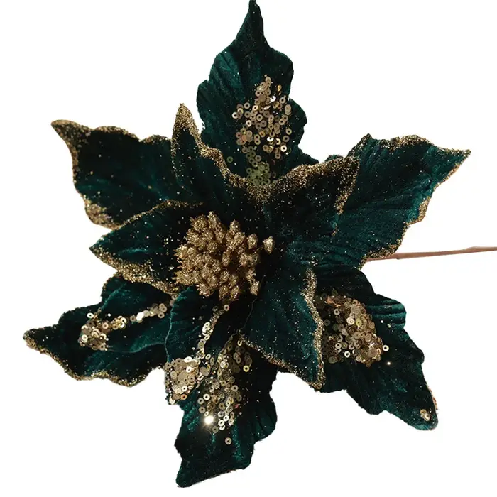 Fleur de poinsettia scintillante pour Noël