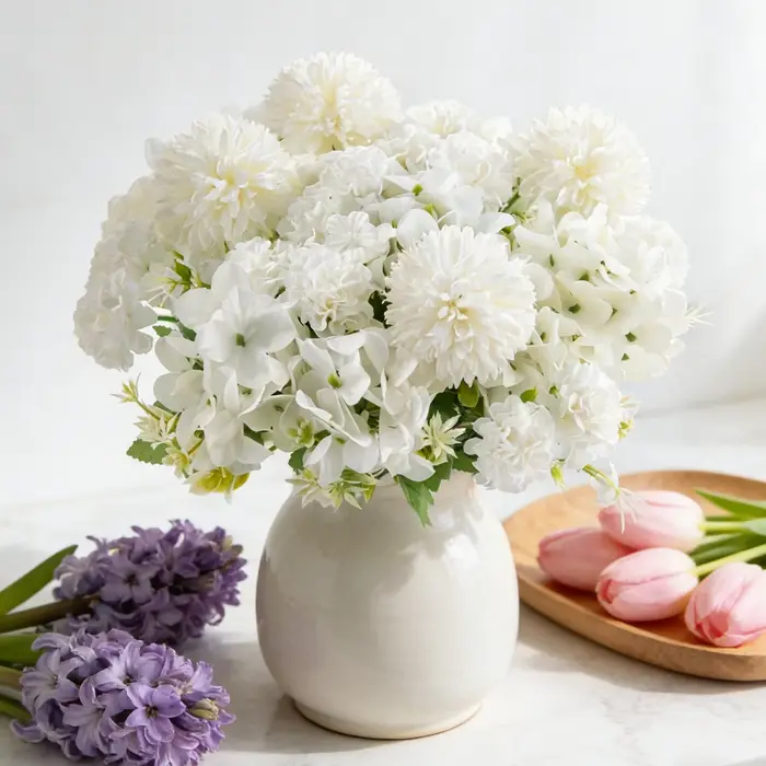 Hydrangeas artificiels en soie