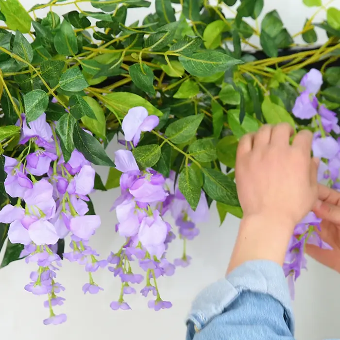 Guirlande de fleurs artificielles de glycine