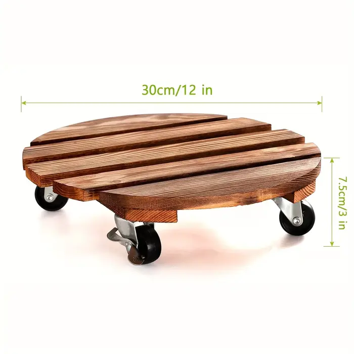 Support de plante sur roulettes, support de pot de fleurs rond en métal robuste, roulettes verrouill