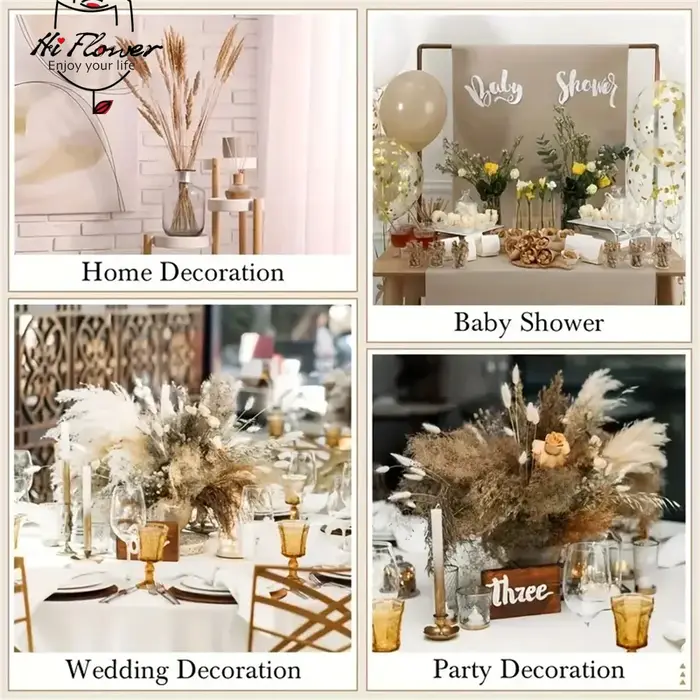 200 pièces Pampas herbe fleurs séchées Boho décoration maison ferme pays salle de mariage Table