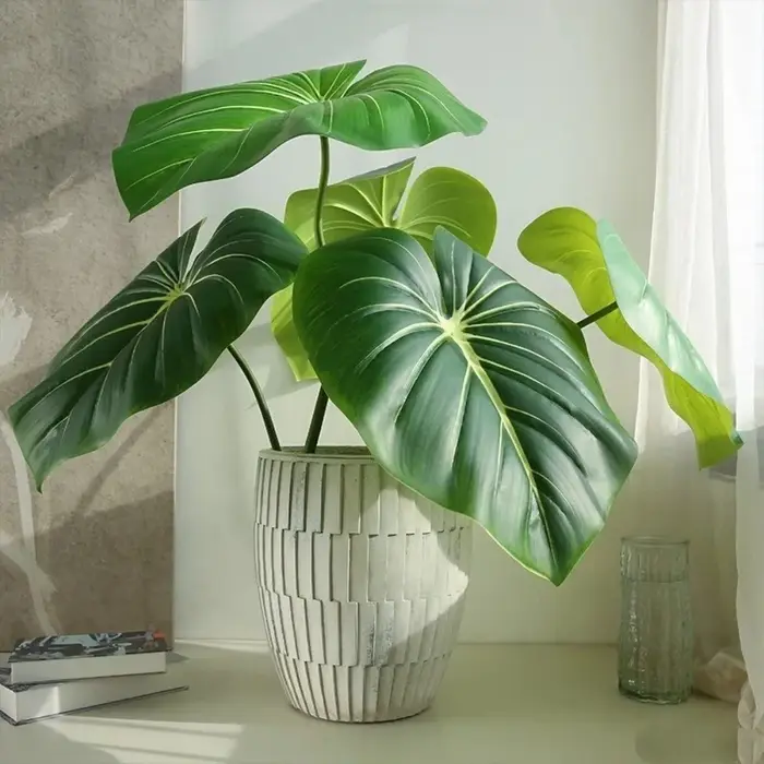 Feuilles de Calla artificielles en plastique, plantes vertes résistantes aux UV, feuilles de Crane King, feuilles de bananier réalistes, décoration de chambre