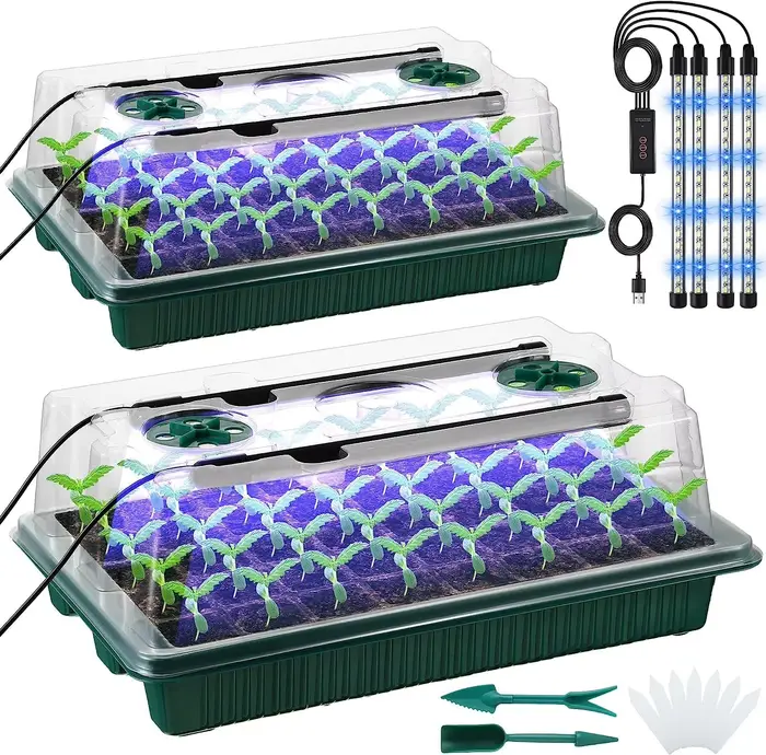 Lot De 2 Plateaux De Démarrage Pour Graines Avec Kit De Germination À Dôme Élevé – 80 Cellules, 4 La