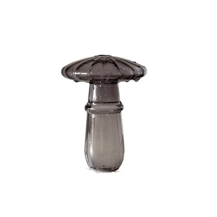 Mini Vase à fleurs en verre Vintage en forme de champignon, Pot de fleur hydroponique créatif Transp