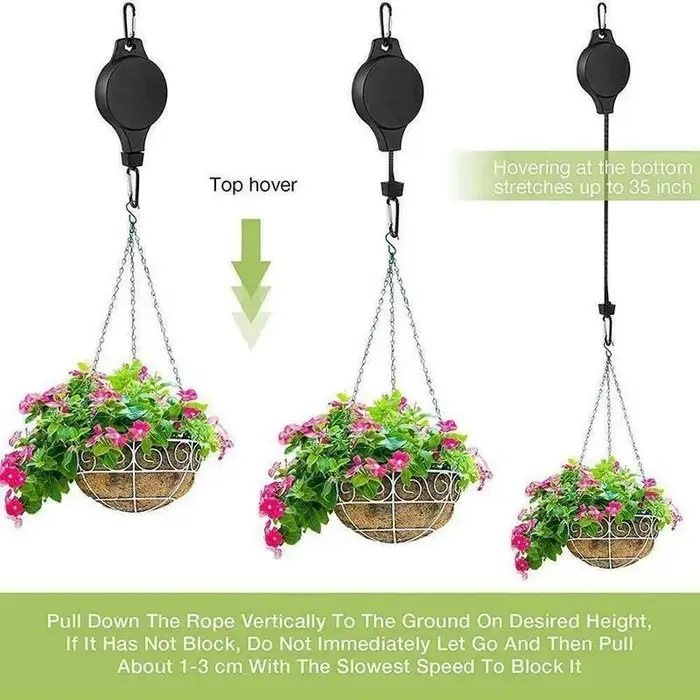 Crochet de suspension réglable et rétractable pour plantes