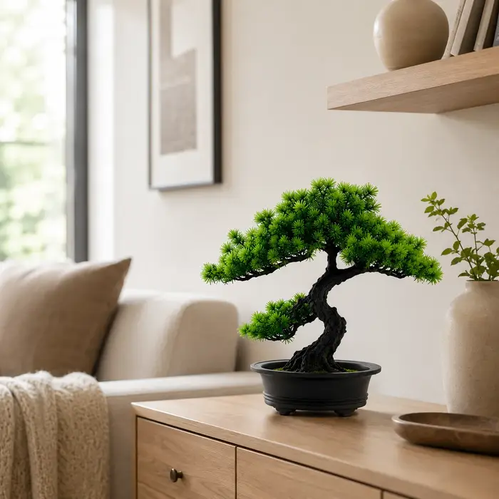 1 pièce Plante artificielle de pin Bonsaï pour la décoration de table