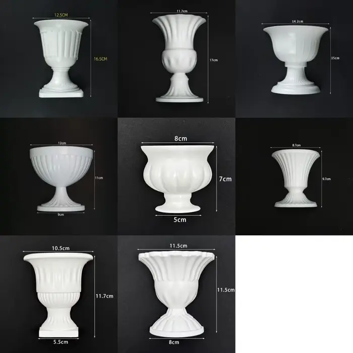 Nouveau vase mural demi-cercle blanc peint à la main