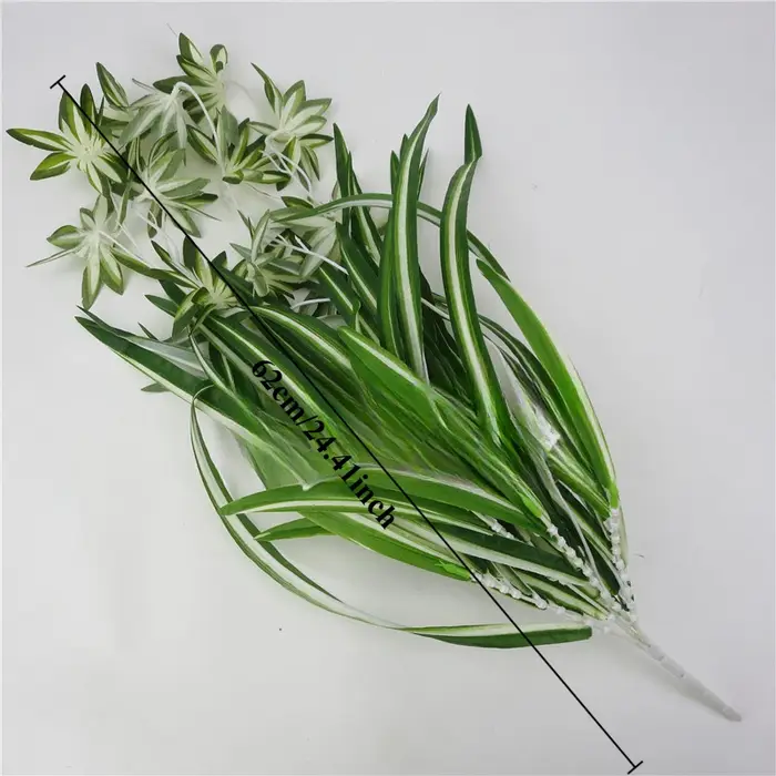 Plantes artificielles murales suspendues Chlorophytum plantes vertes en pot PVC fausses plantes Simu