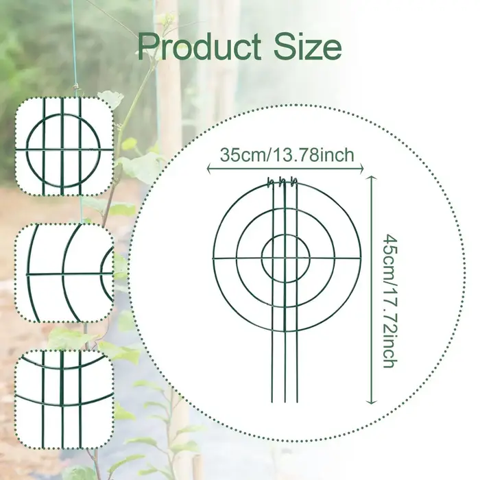 3x Cages et supports de pivoines en métal robuste et élégant