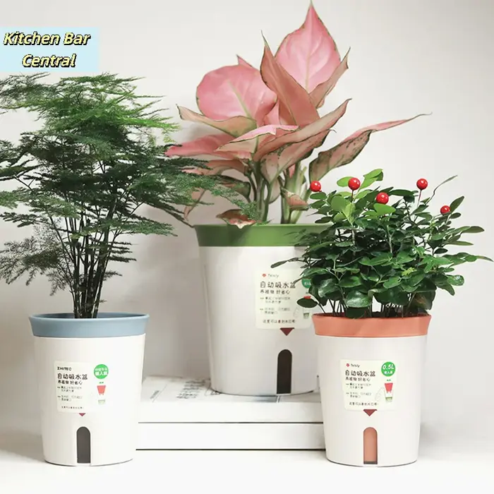 【Pot de fleurs hydroponique à double couche auto-arrosant en plastique pour la maison