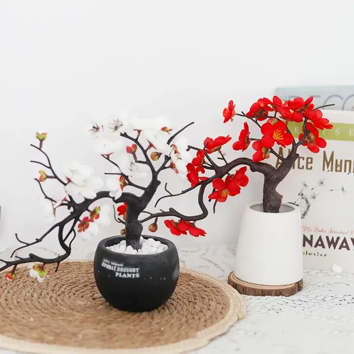 Fleurs de prunier Branches d'arbre fleurs artificielles maison Table salon décor bricolage mariage noël jardin fête décoration