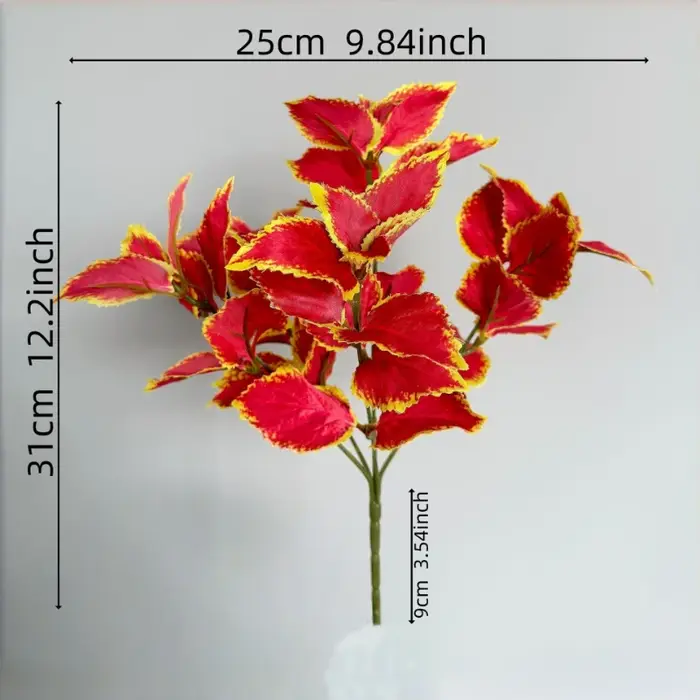 10 pièces de feuilles de perilla artificielles en soie pour mariage