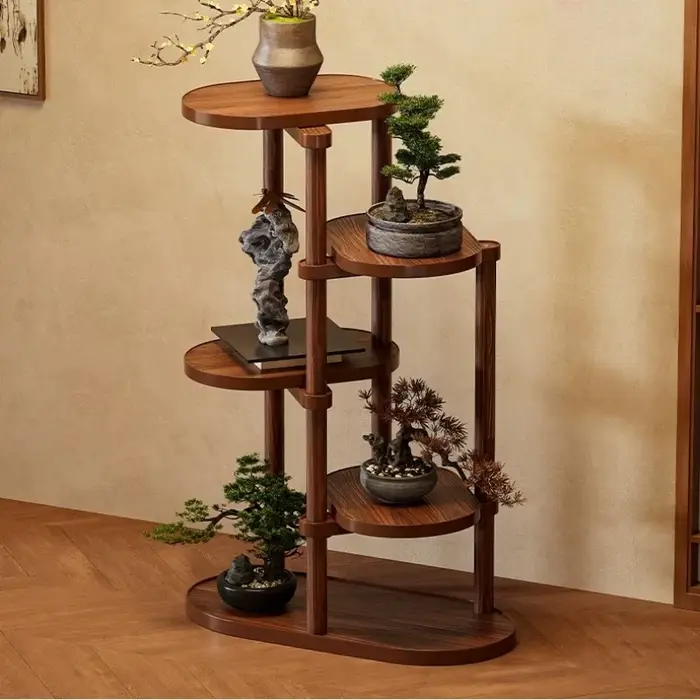 Support de plantes blanc en bois pour plusieurs fleurs