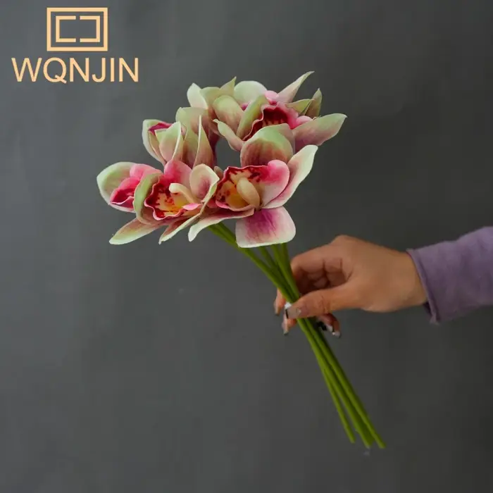 1 Bouquet, Bouquets d'orchidées artificielles à 6 têtes