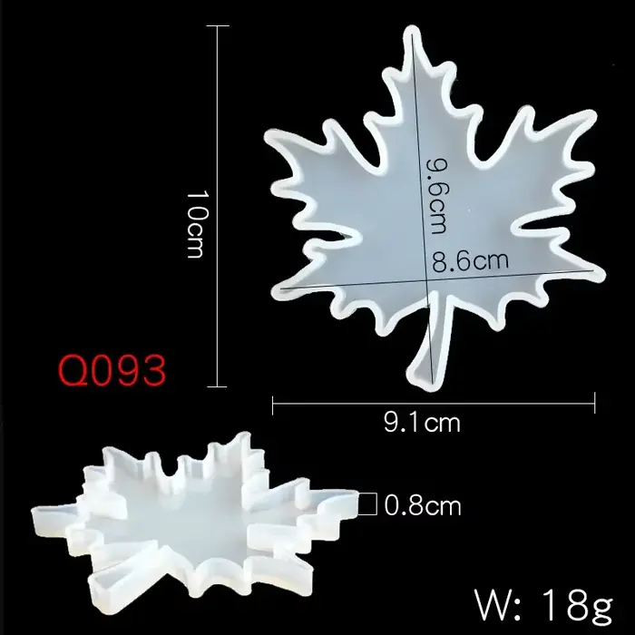 Moule en silicone feuille d'érable/feuille d'éventail, résine UV, fleur sèche, coussin de tasse, déc