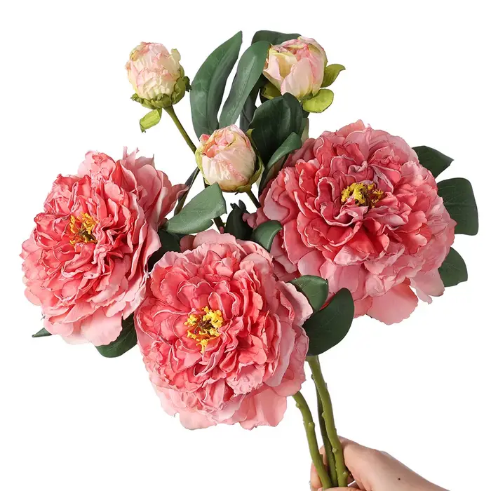 Fleurs artificielles pivoine Rose fleurs en soie pour mariage bureau salle fête maison Bouquet faux arrangements de fleurs Table décor à la maison