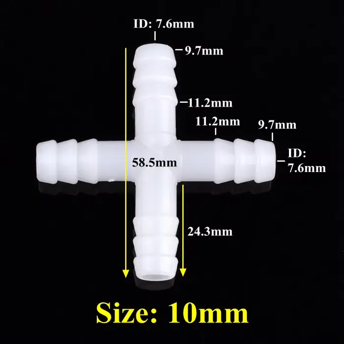 Connecteur croisé PE 8mm 10mm, 5 à 500 pièces, tuyau de pompe à Air pour réservoir d'aquarium, Joint
