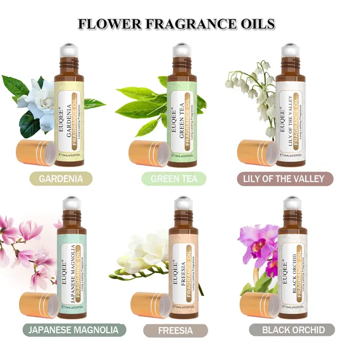 EUQEE – ensemble d'huiles parfumées série fleurs