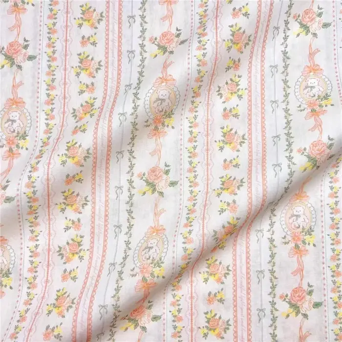 Ours fleur mur frais Branches florales imprimer 100% coton popeline tissu bricolage à la main couture automne robe chemises vêtements matériel