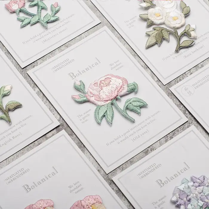 Autocollants brodés de fleurs, patchs à repasser, pour vêtements