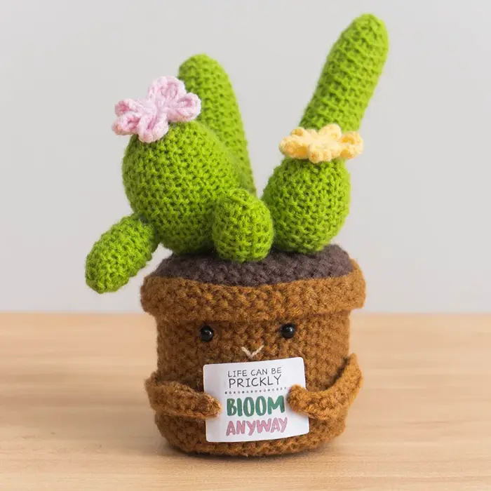 Plante en pot tricotée au crochet