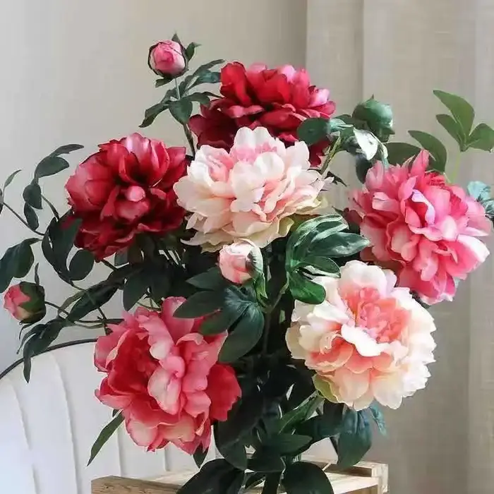 Fleur artificielle de pivoine de luxe de 27.2 pouces