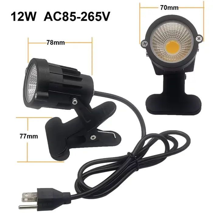 Pince LED Spot intérieur plantes décor Accent éclairage Clip sur lumières Uplight avec prise pour bureau