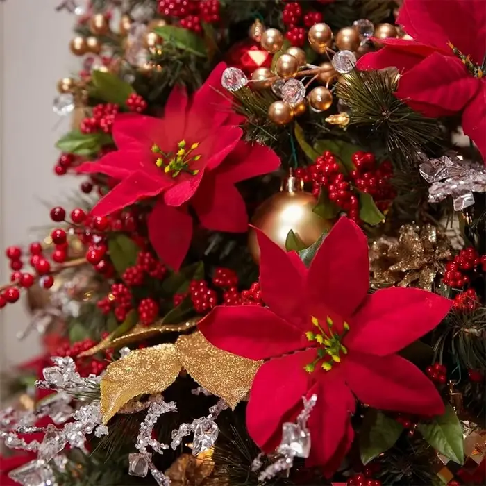 Bouquet de fleurs de noël 32cm