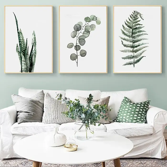 Toile de feuilles de plantes vertes simples