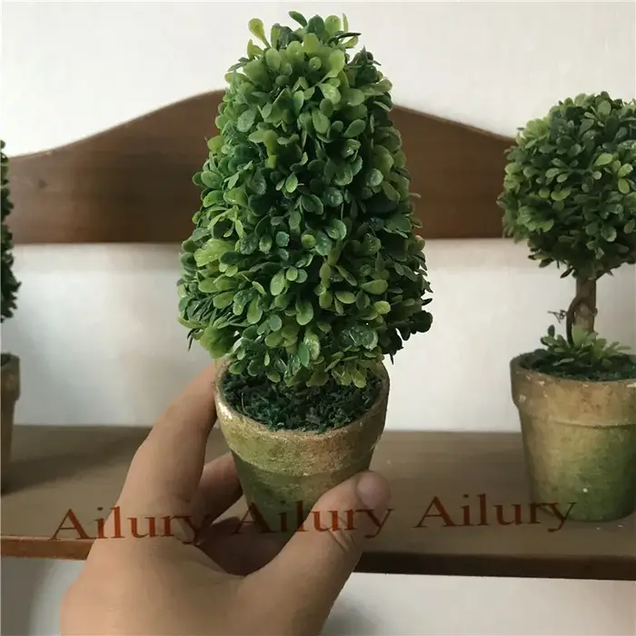Bonsaï artificiel de 15 cm de haut, plante verte simulée en pot, petit arbre, décoration de bureau, séparateur de fenêtre, idée cadeau de Noël