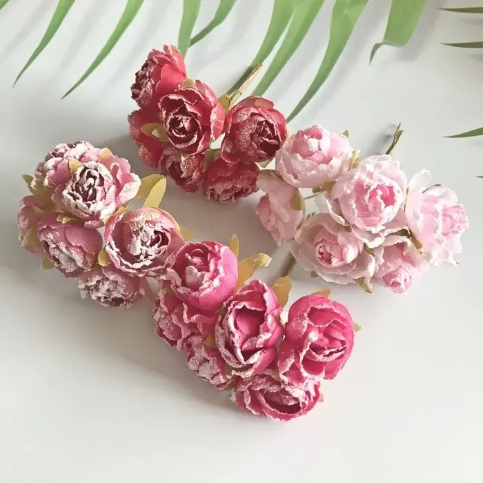 Plante artificielle Roses Bouquet de mariée décoration de Banquet de mariage Scrapbook fleurs à faire soi-même