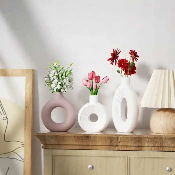 Moule en silicone pour vase en forme de donut nordique, pot à fleurs, mini vase pour arrangement floral, moule en plâtre et résine, décoration d'intérieur