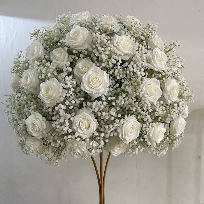 Boule de fleurs de gypsophile artificielle pour la décoration de scène de mariage