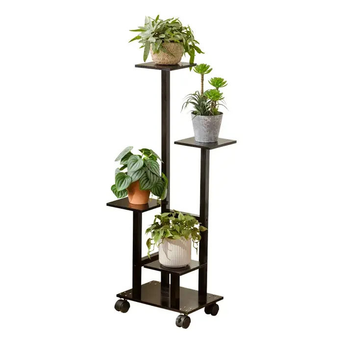 Étagère à plantes en bois massif multicouche